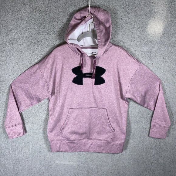 Under Armour Pinkish Purple Hoodie Women’s Sz S Pullover Fleece Raised Logo - Picture 1 of 8